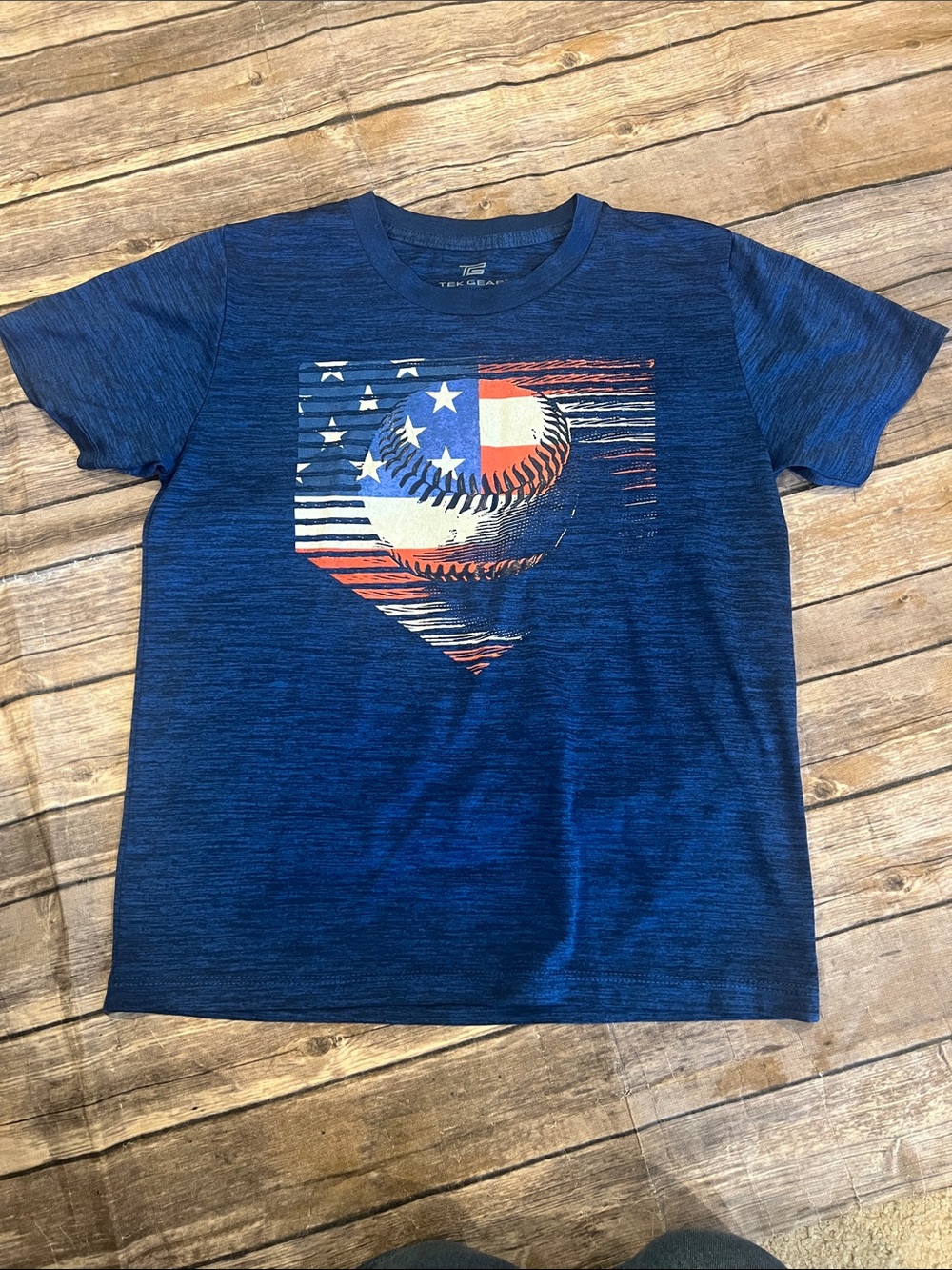Tek Gear Boys Size M Baseball Short Sleeve Shirt